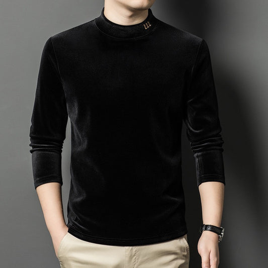 Men's half turtleneck suede long sleeve sweatshirt(cm294)
