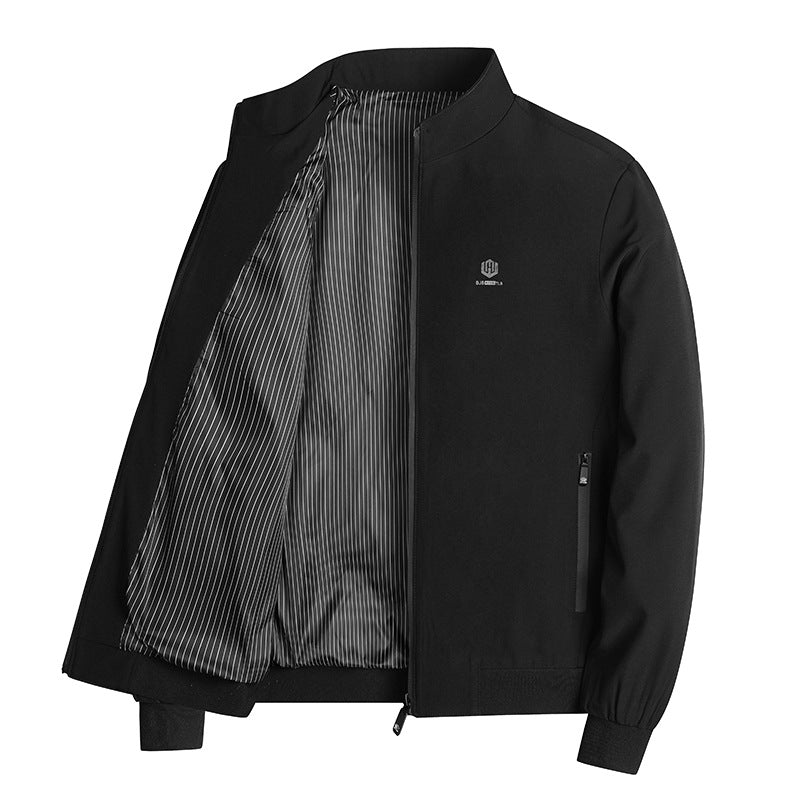 zq301-Men's autumn business style simple stand collar jacket