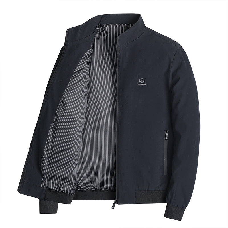zq301-Men's autumn business style simple stand collar jacket