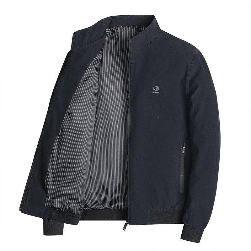 zq301-Men's autumn business style simple stand collar jacket