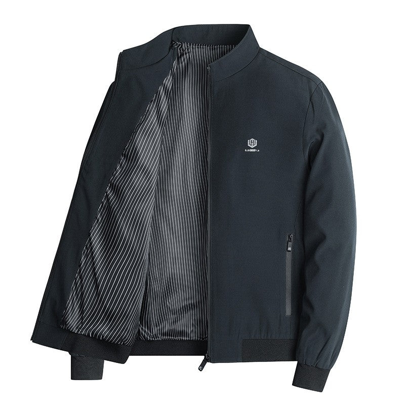 zq301-Men's autumn business style simple stand collar jacket