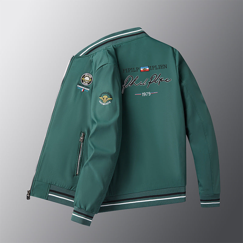Spring and Autumn Embroidery Trendy Men Flight Suit Jacket