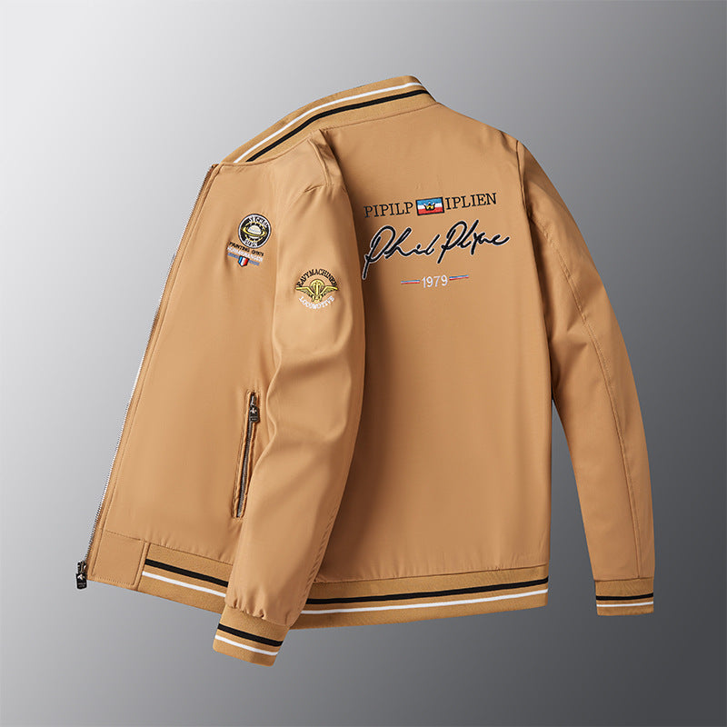 Spring and Autumn Embroidery Trendy Men Flight Suit Jacket