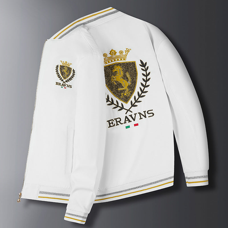 Men's trendy embroidered baseball jacket