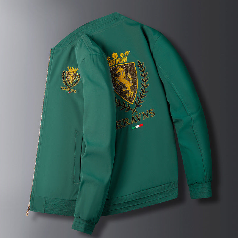 Men's trendy embroidered baseball jacket