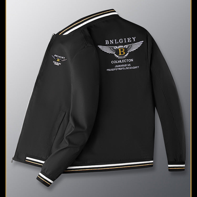 Men's simple long sleeve embroidered jacket