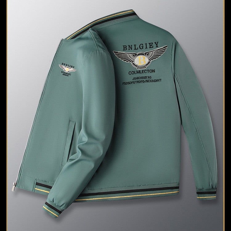 Men's simple long sleeve embroidered jacket
