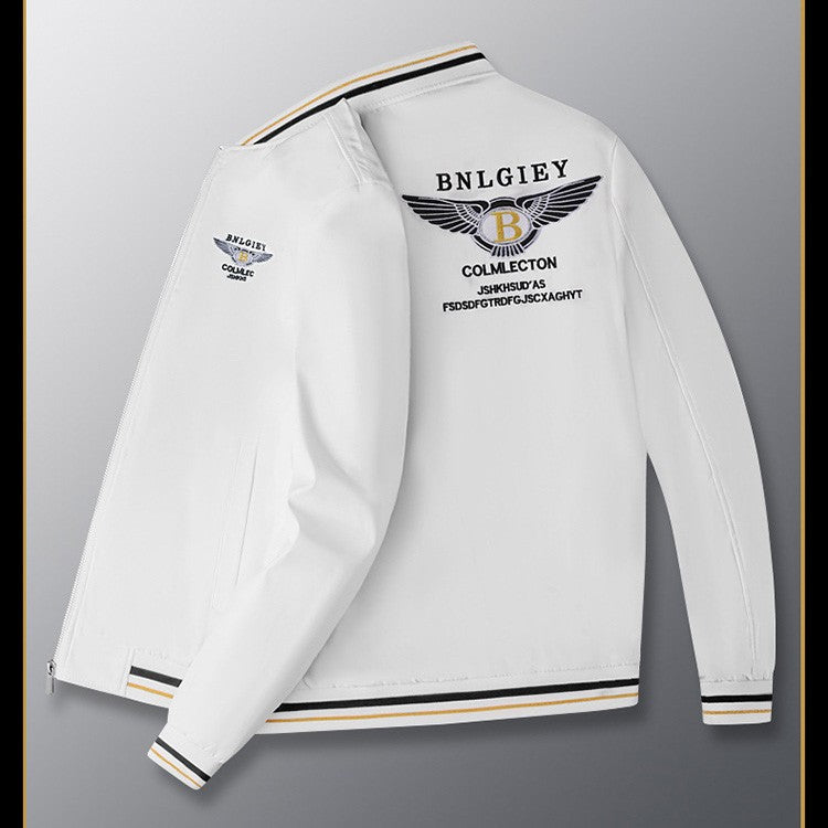 Men's simple long sleeve embroidered jacket