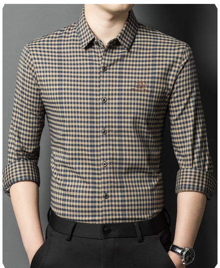 zd293-Men's autumn fashion casual long sleeve shirt