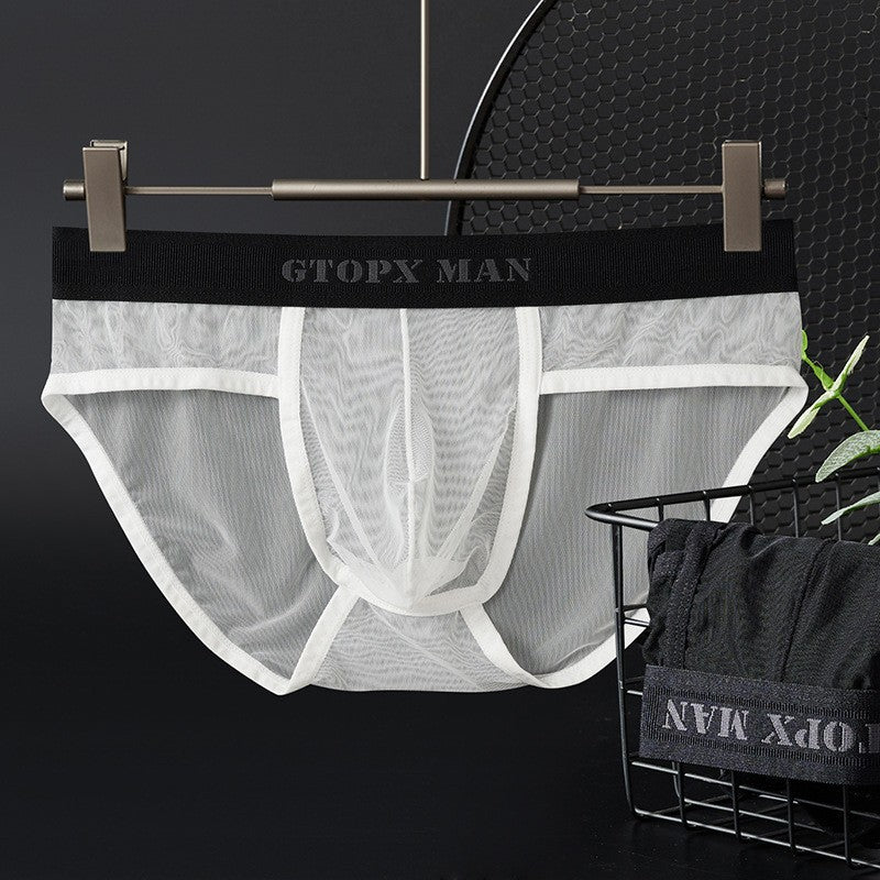 luu294-Men's Ice Silk Thin Mesh Underwear