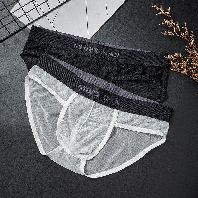 luu294-Men's Ice Silk Thin Mesh Underwear