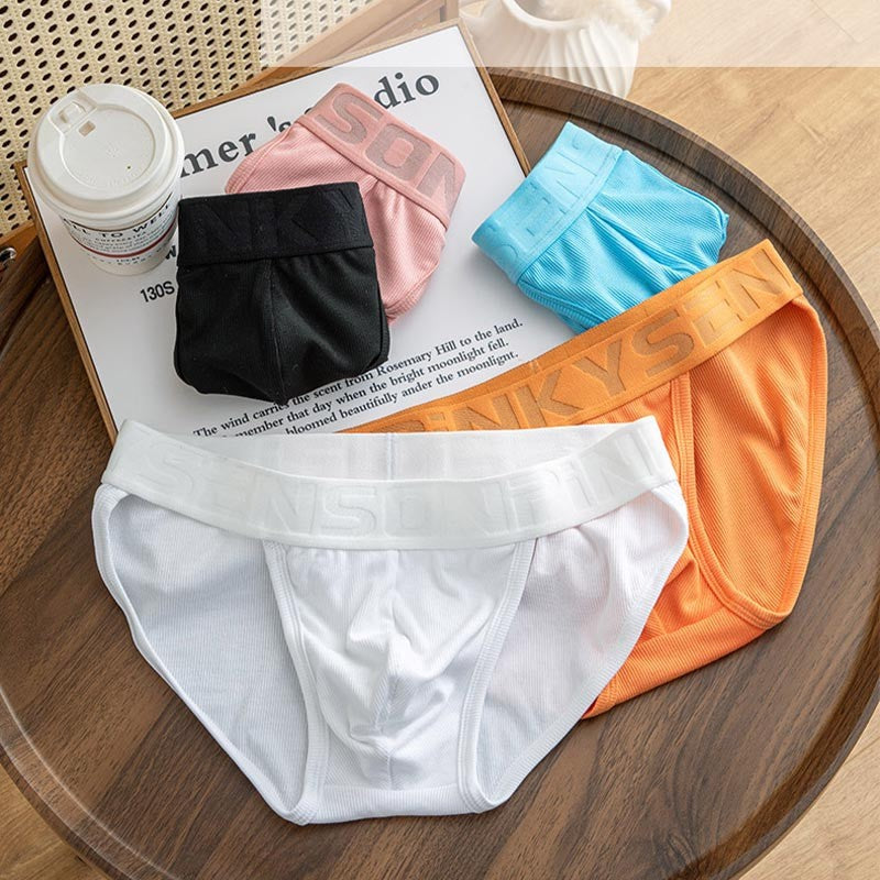 qh342-Men's mid-rise modal ribbed briefs