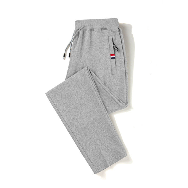 de757-Men's autumn and winter loose straight cotton sports pants