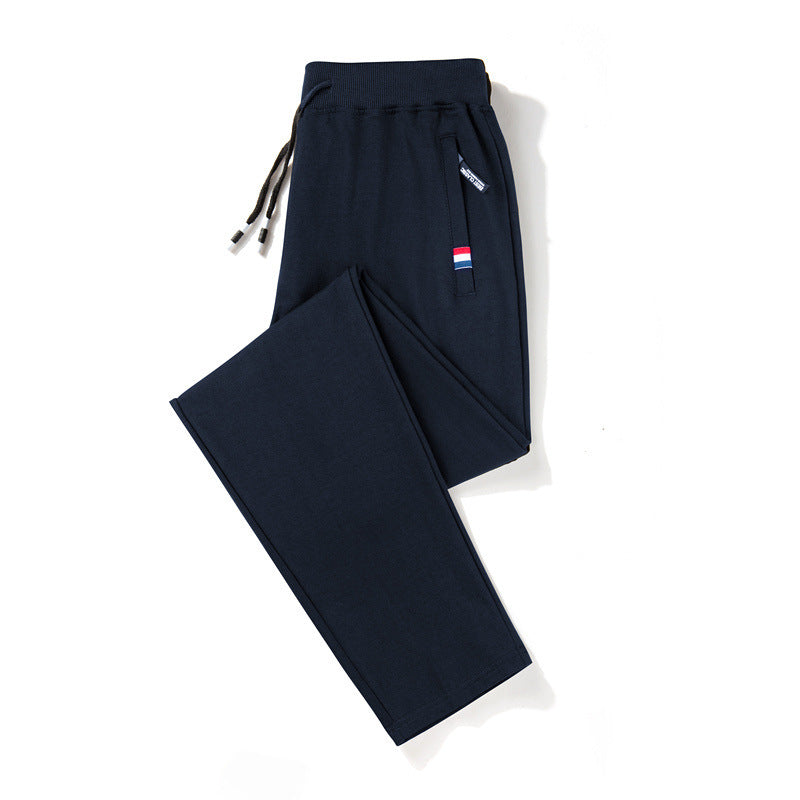 de757-Men's autumn and winter loose straight cotton sports pants