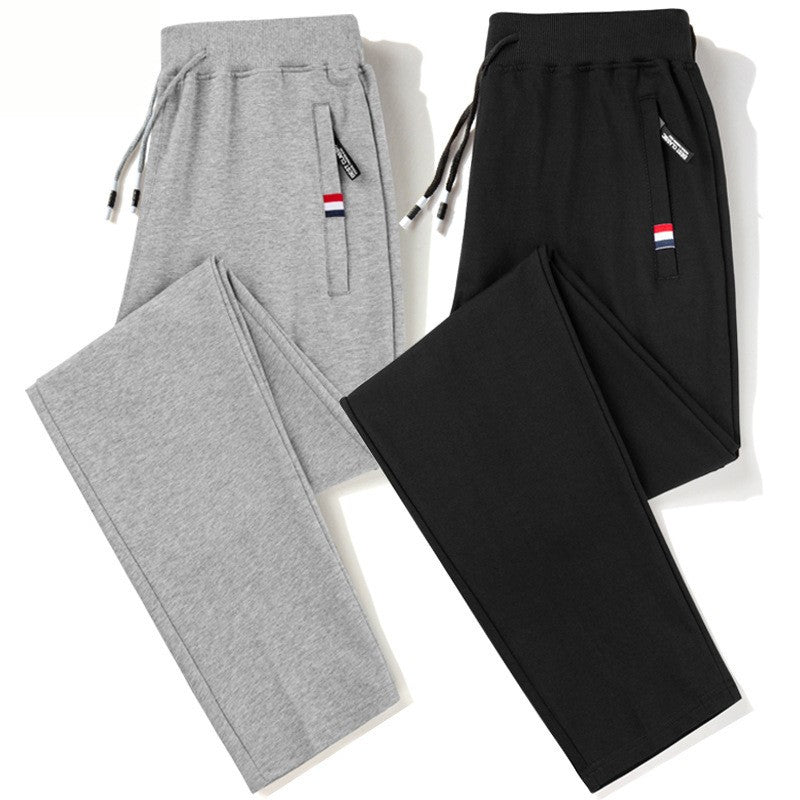 de757-Men's autumn and winter loose straight cotton sports pants