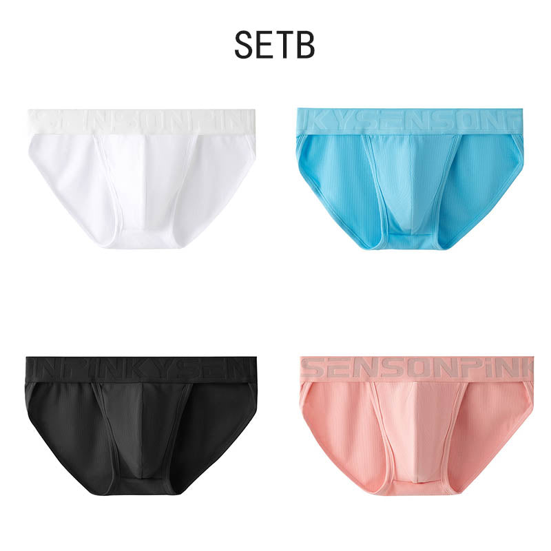 qh342-Men's mid-rise modal ribbed briefs