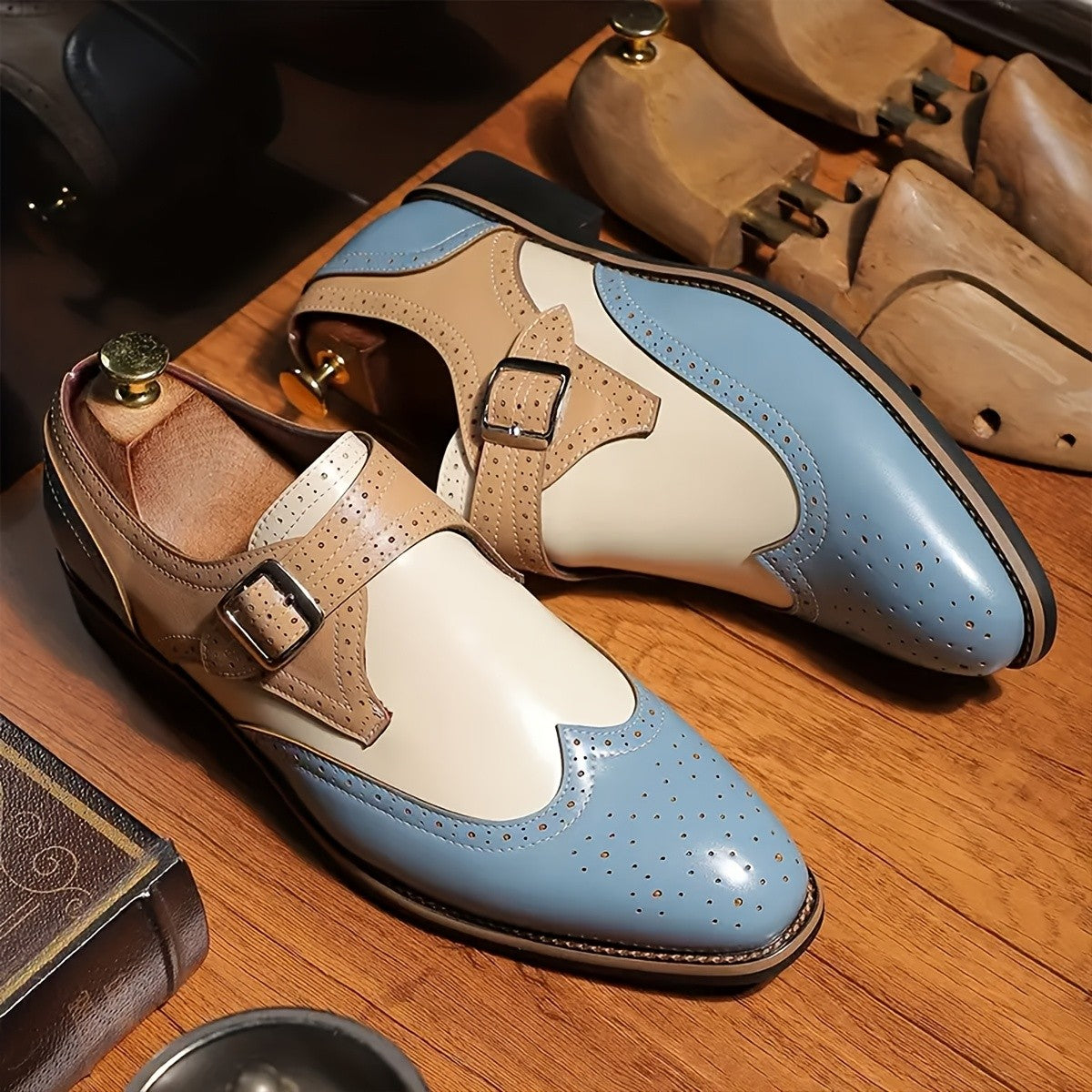 Men's Brogue Carved Leather Dress Shoes(cm222)