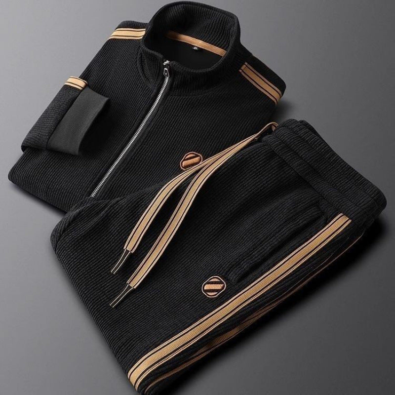 cm194-Men's warm casual trendy sports suit