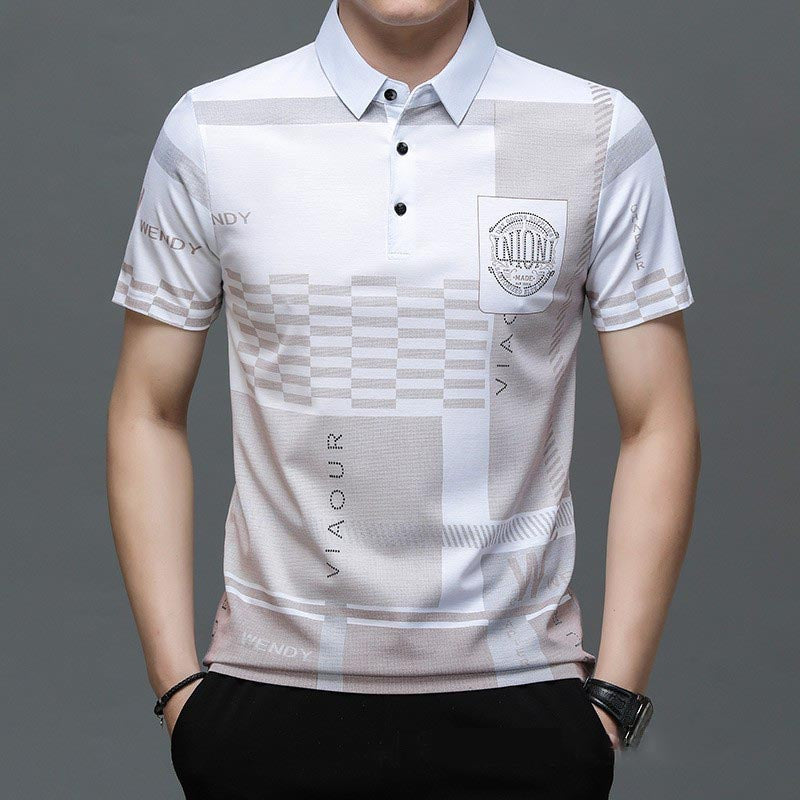 2025 Men's Lapel Printed Loose Breathable Short Sleeve(you341)