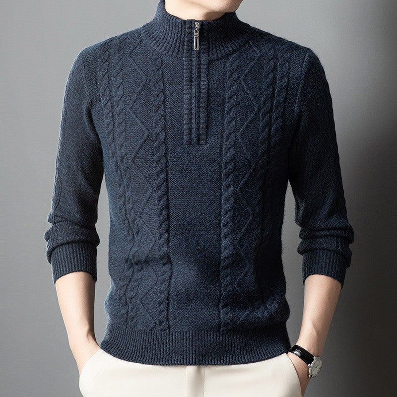 zd311-Men's new half turtleneck casual cashmere sweater