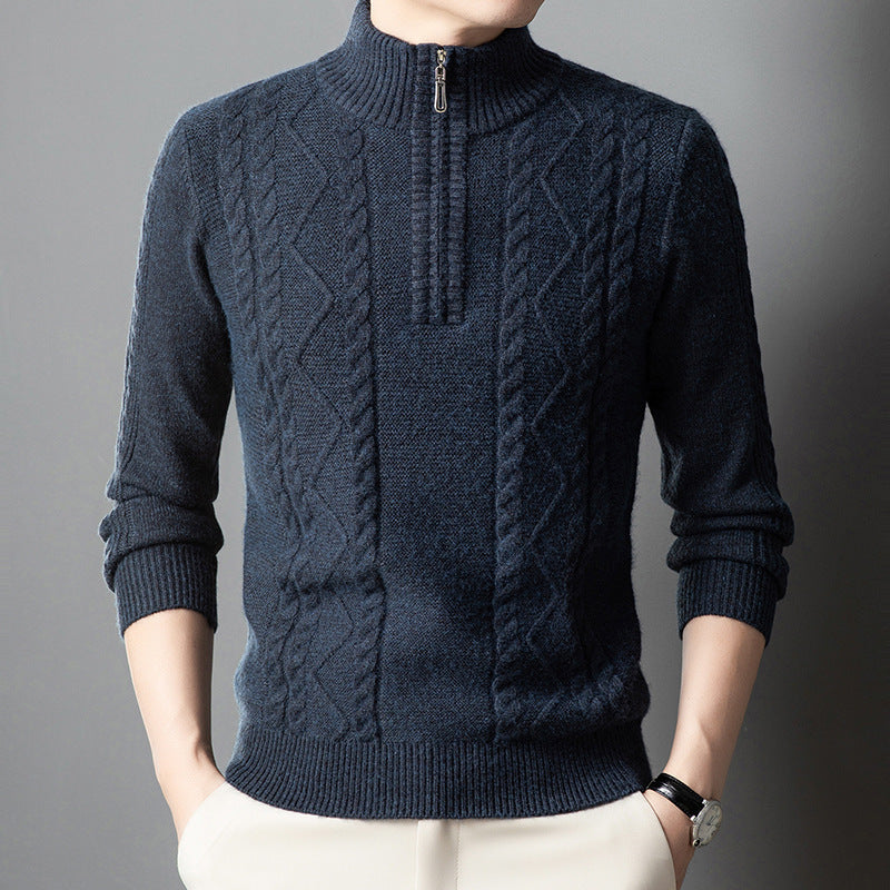 zd311-Men's new half turtleneck casual cashmere sweater