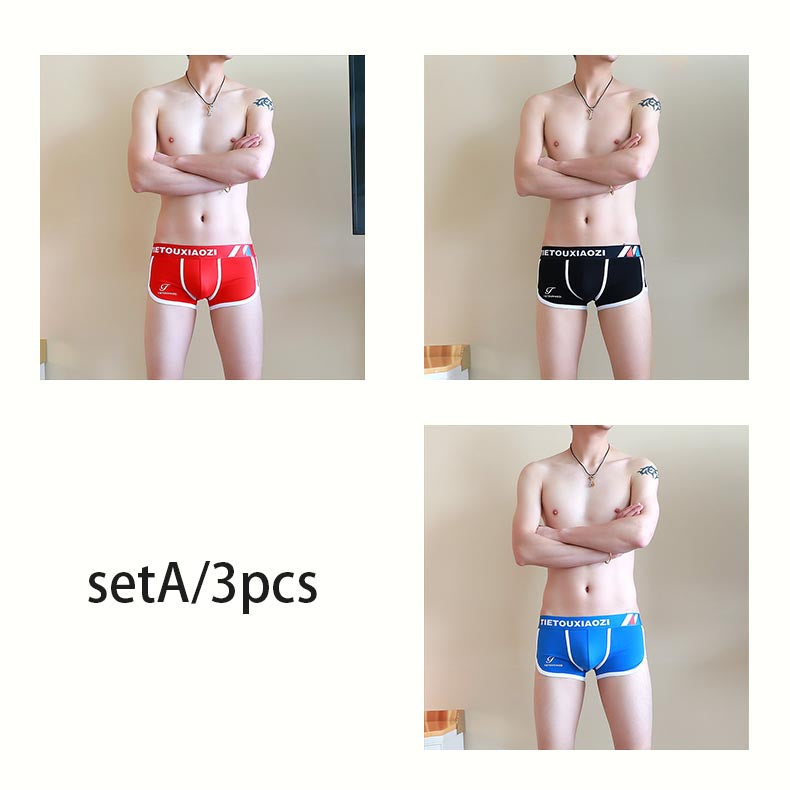 Men's Korean style trendy pure cotton boxer briefs(ud42)
