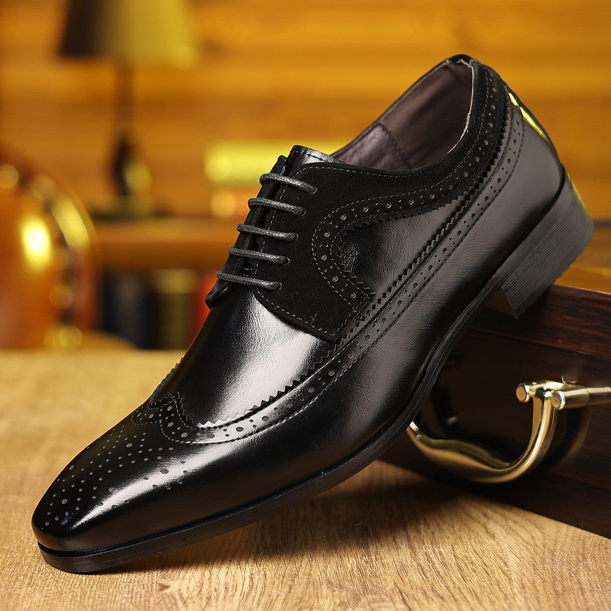 cm238-Men's retro British style formal leather shoes