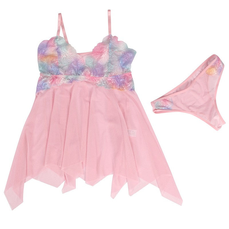 cm246-Women's sexy loose thin suspender skirt nightgown