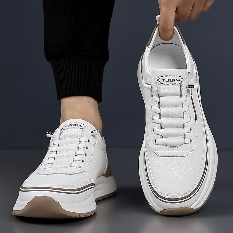 cow111-Men's sports style casual leather shoes