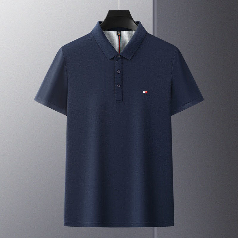 de805-Men's Summer Lapel Short Sleeve POLO Shirt