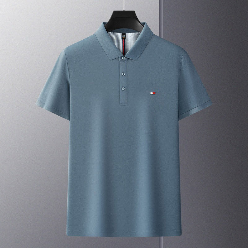 de805-Men's Summer Lapel Short Sleeve POLO Shirt