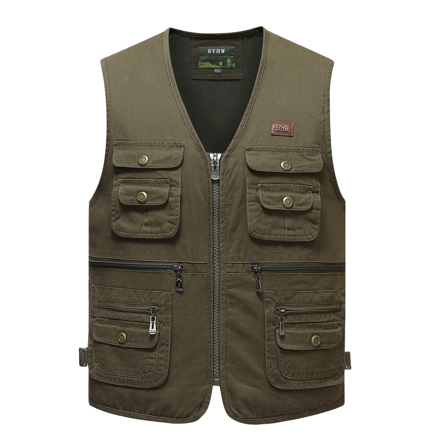 Men's outdoor leisure pure cotton multi-pocket vest