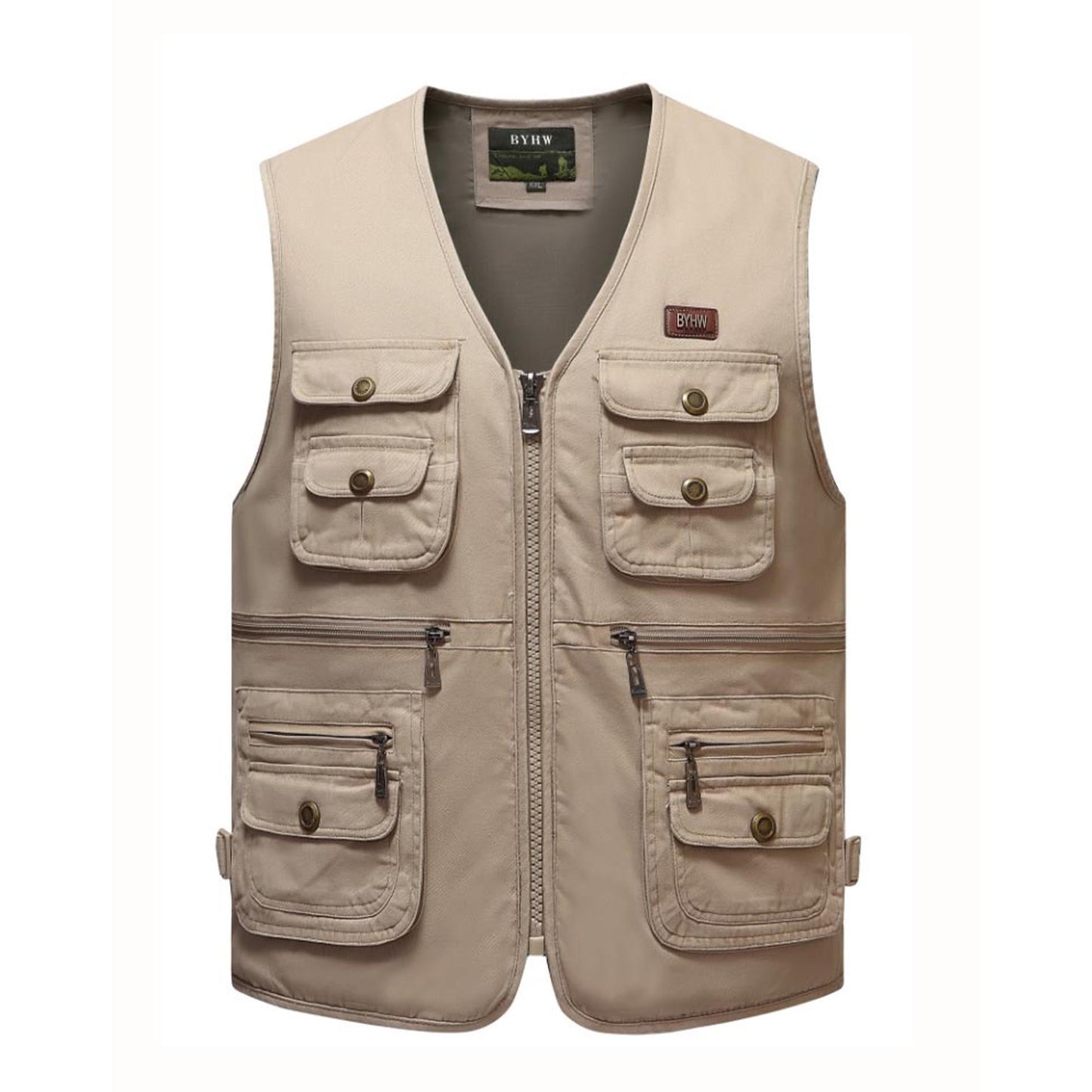 Men's outdoor leisure pure cotton multi-pocket vest