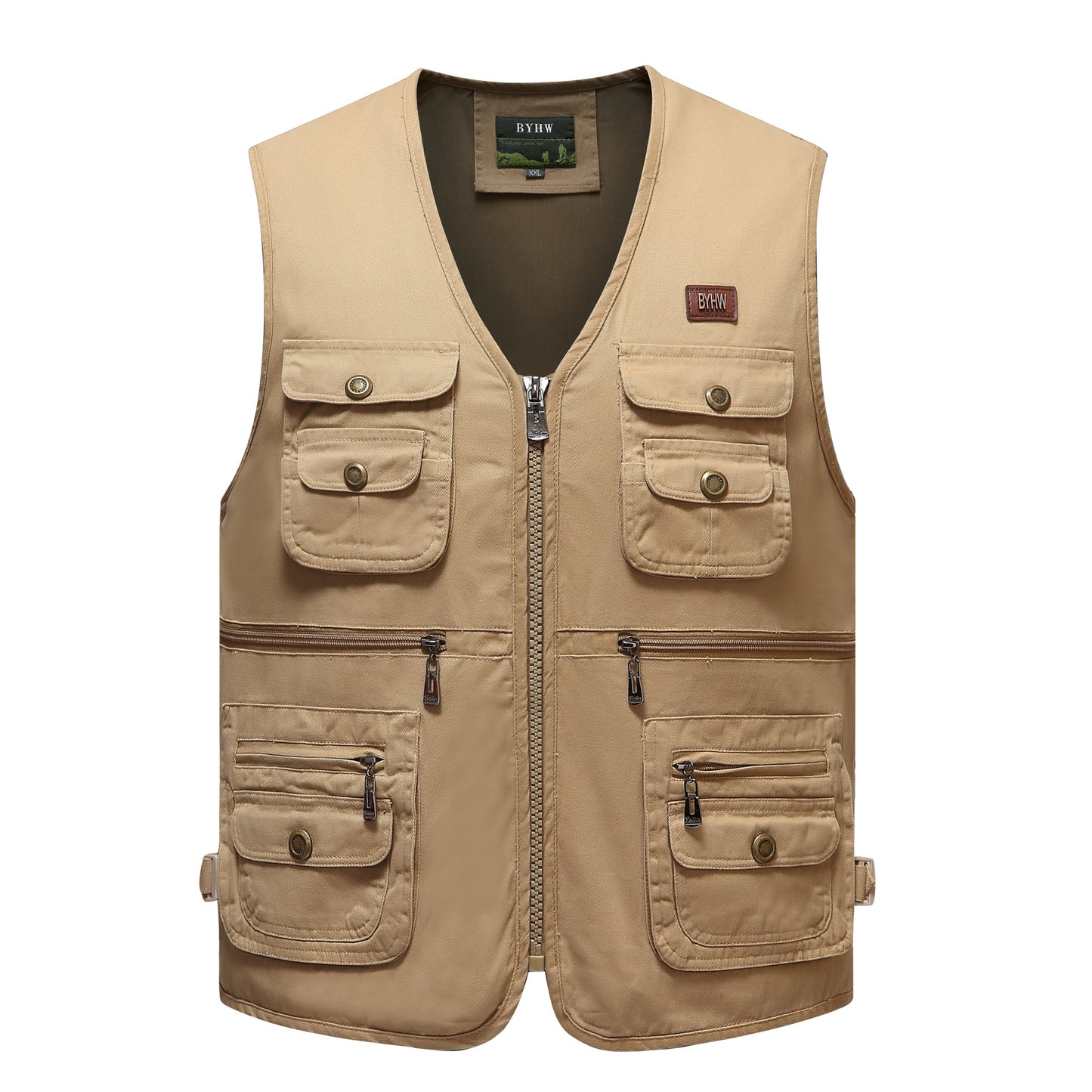 Men's outdoor leisure pure cotton multi-pocket vest