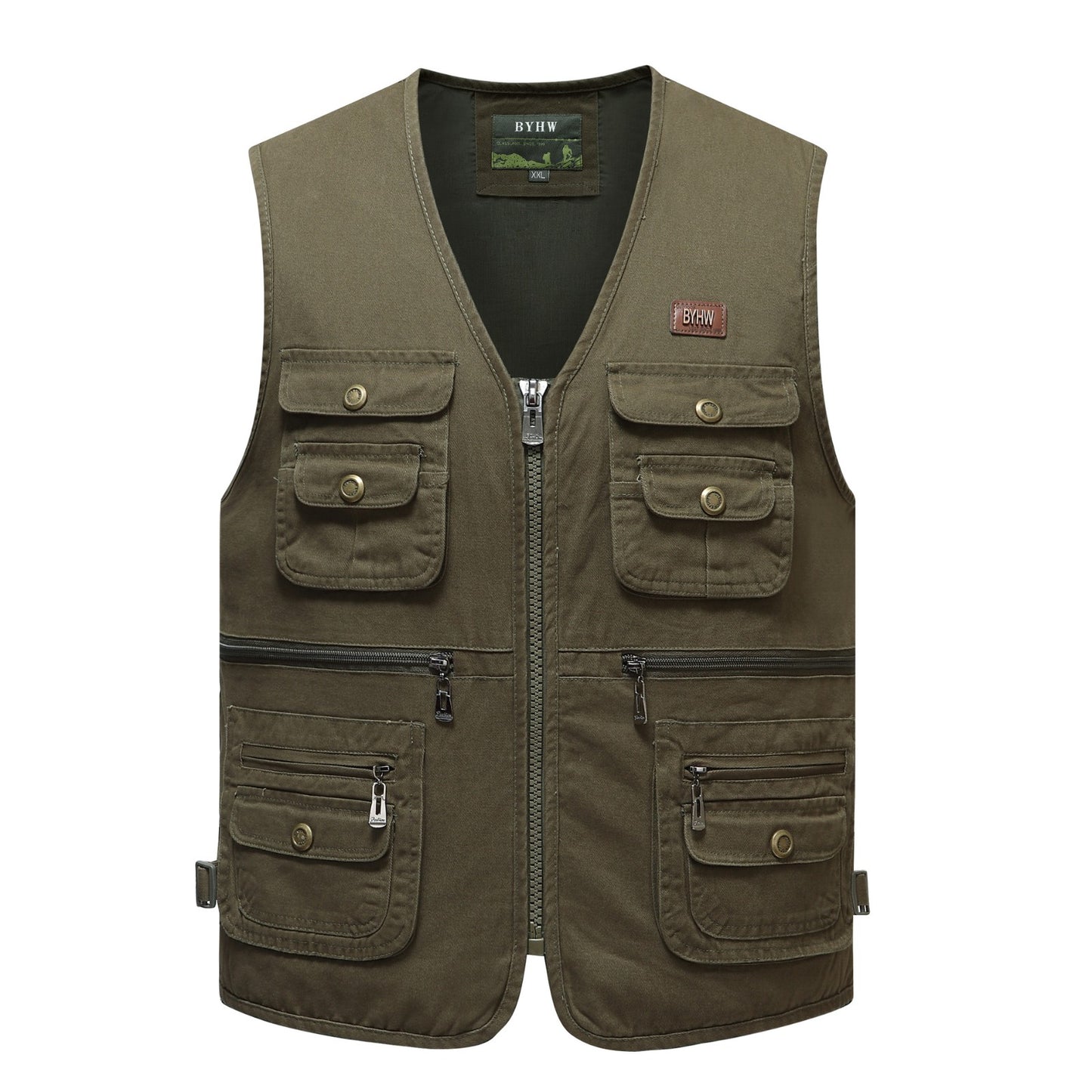 Men's outdoor leisure pure cotton multi-pocket vest