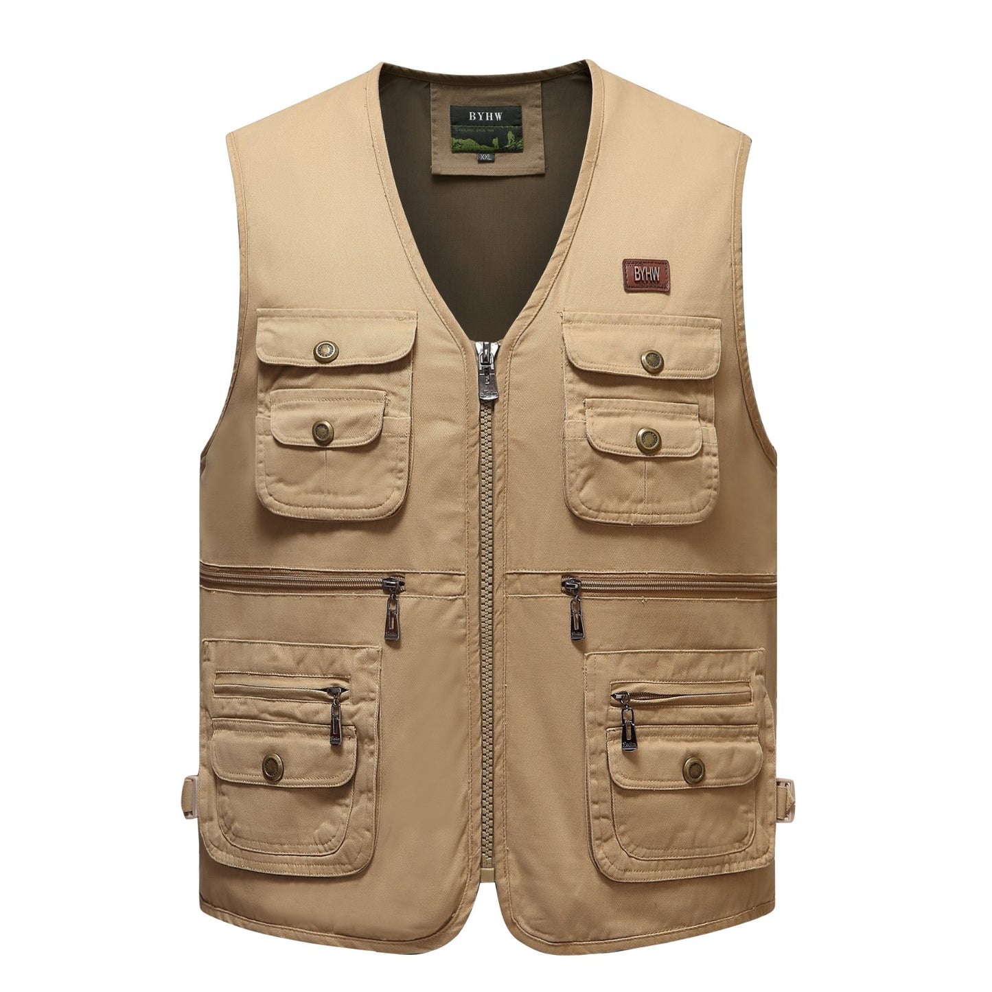 Men's outdoor leisure pure cotton multi-pocket vest