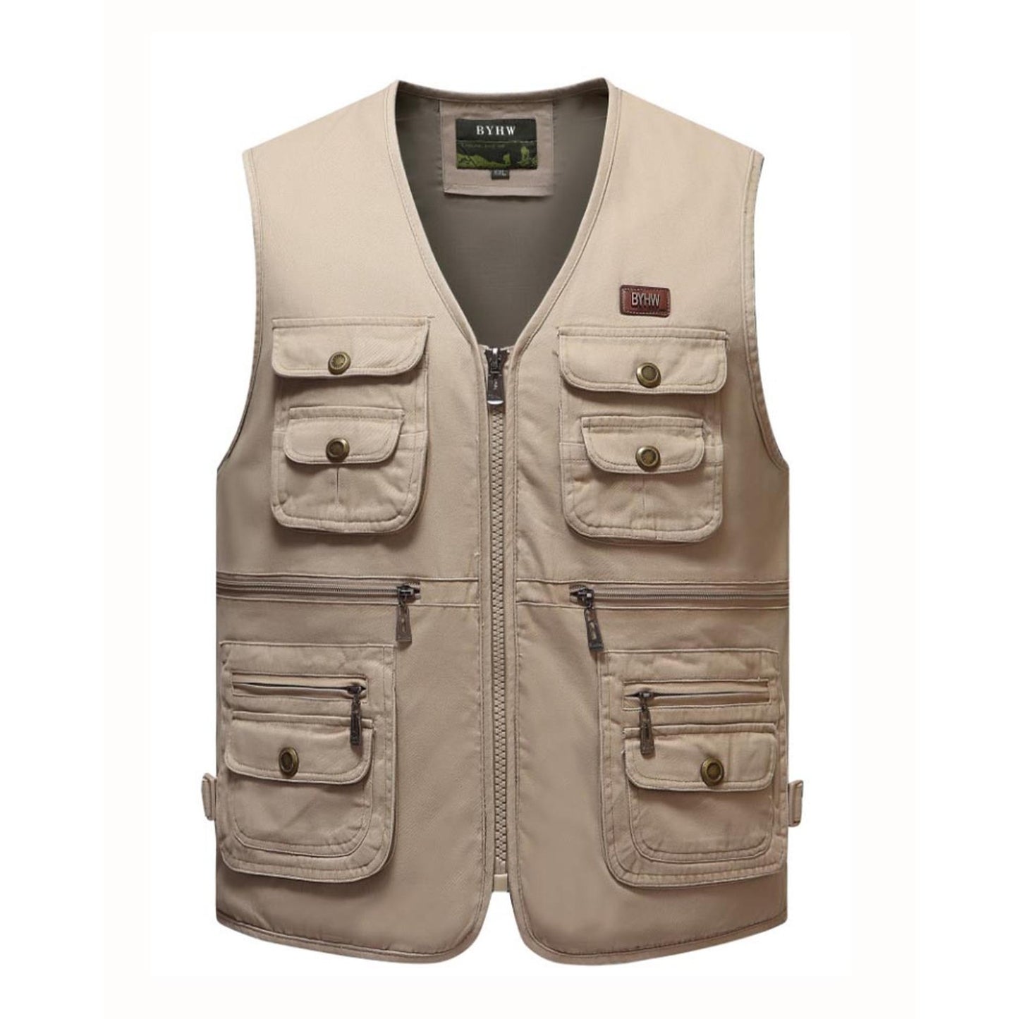 Men's outdoor leisure pure cotton multi-pocket vest