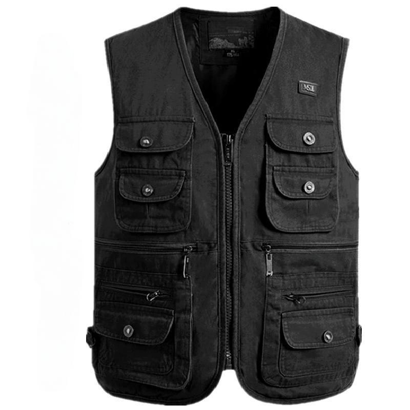 Men's outdoor leisure pure cotton multi-pocket vest