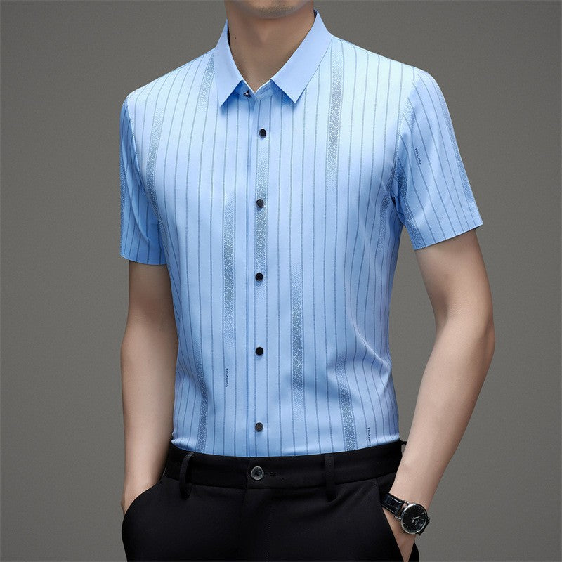 de811-Men's Summer Business Casual Short Sleeve Shirt