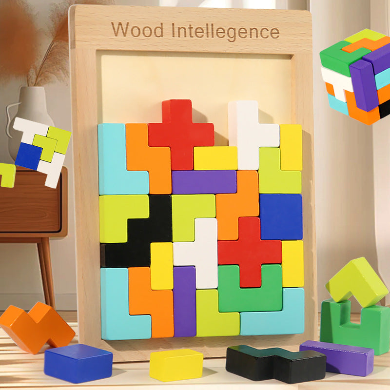 Children's educational 3D Tetris building blocks three-dimensional puzzle toy
