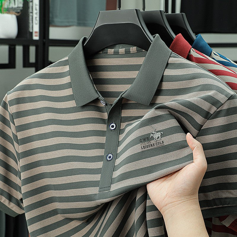 de813-Men's Summer Quick Dry Business Short Sleeve POLO Shirt