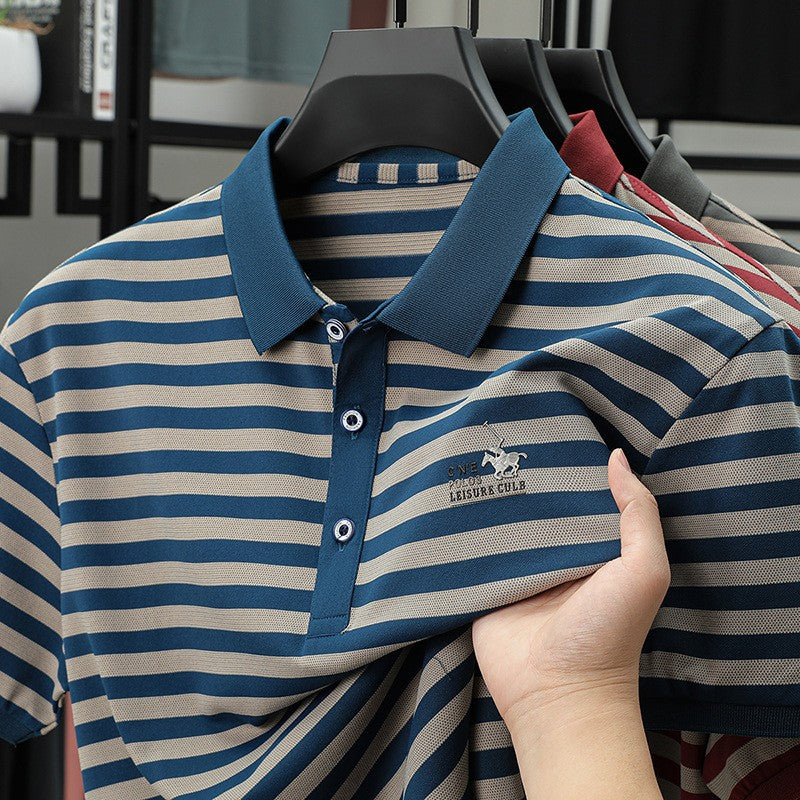 de813-Men's Summer Quick Dry Business Short Sleeve POLO Shirt