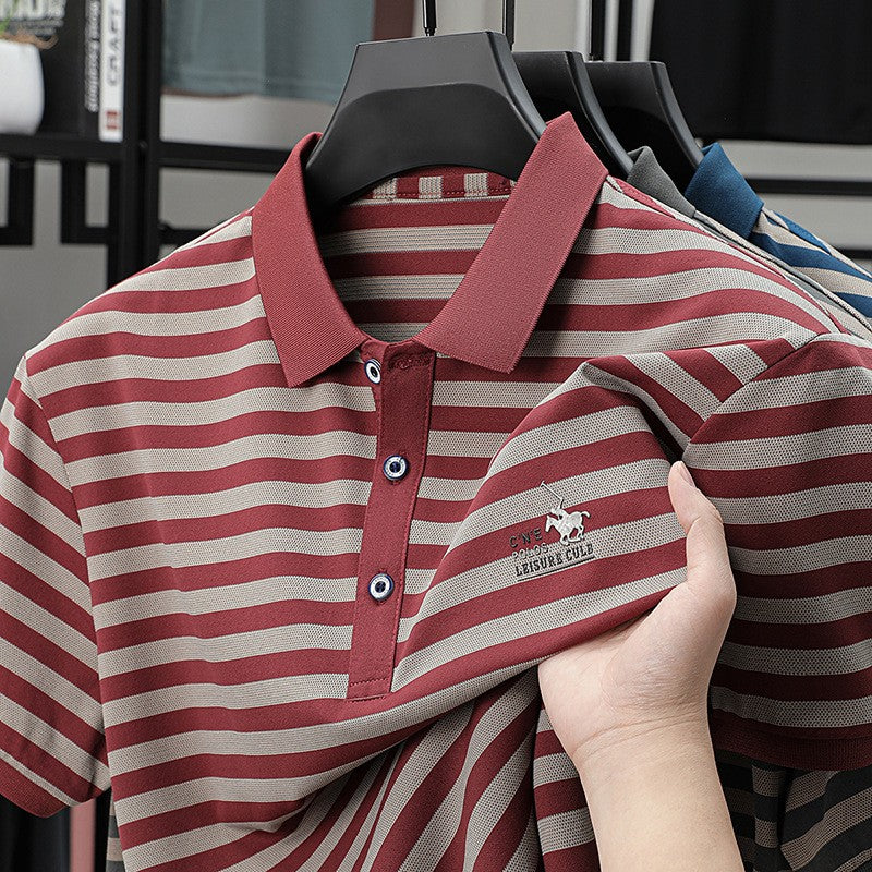 de813-Men's Summer Quick Dry Business Short Sleeve POLO Shirt