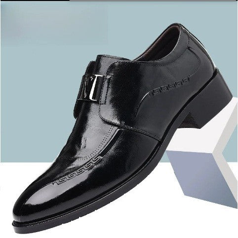 Men's leather automatic buckle business formal leather shoes
