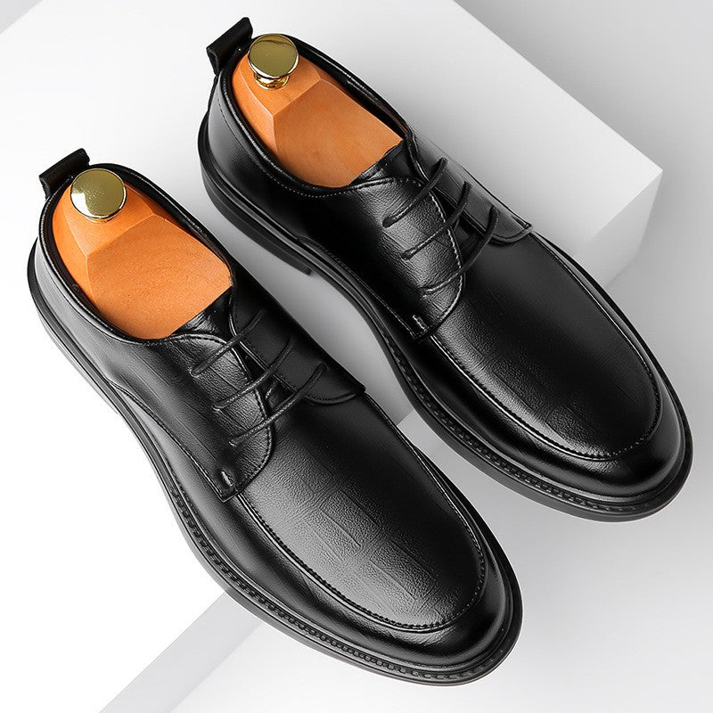 cow137-Men's business suit British style casual leather shoes