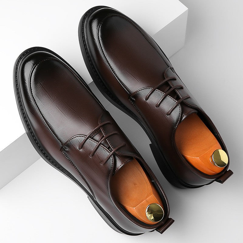cow137-Men's business suit British style casual leather shoes