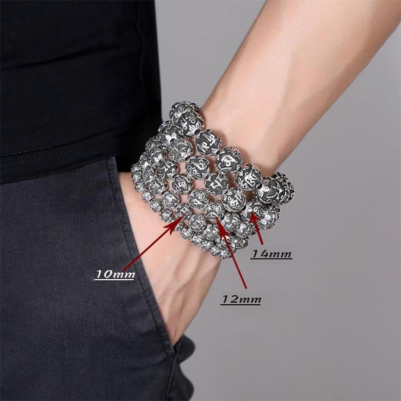 Men's six-character mantra heart sutra buddha beads bracelet(cm309)