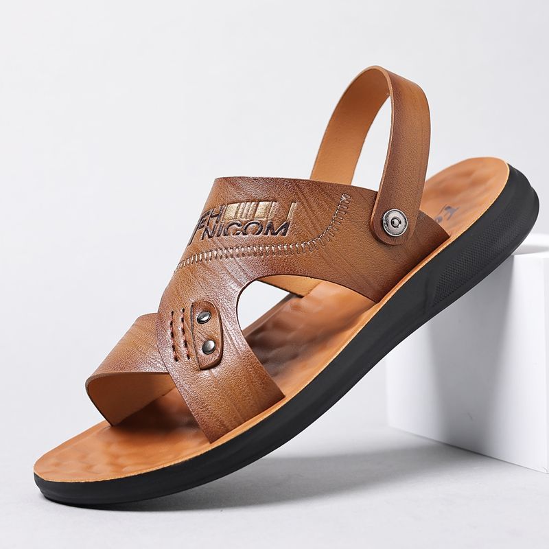 Men's summer breathable leather sandals(px77)