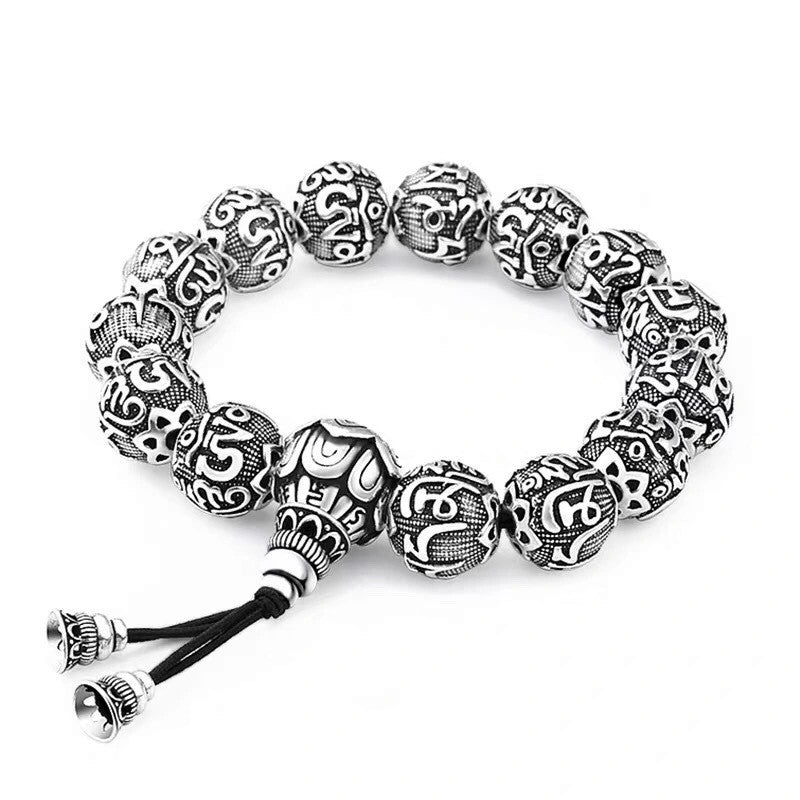 Men's six-character mantra heart sutra buddha beads bracelet(cm309)