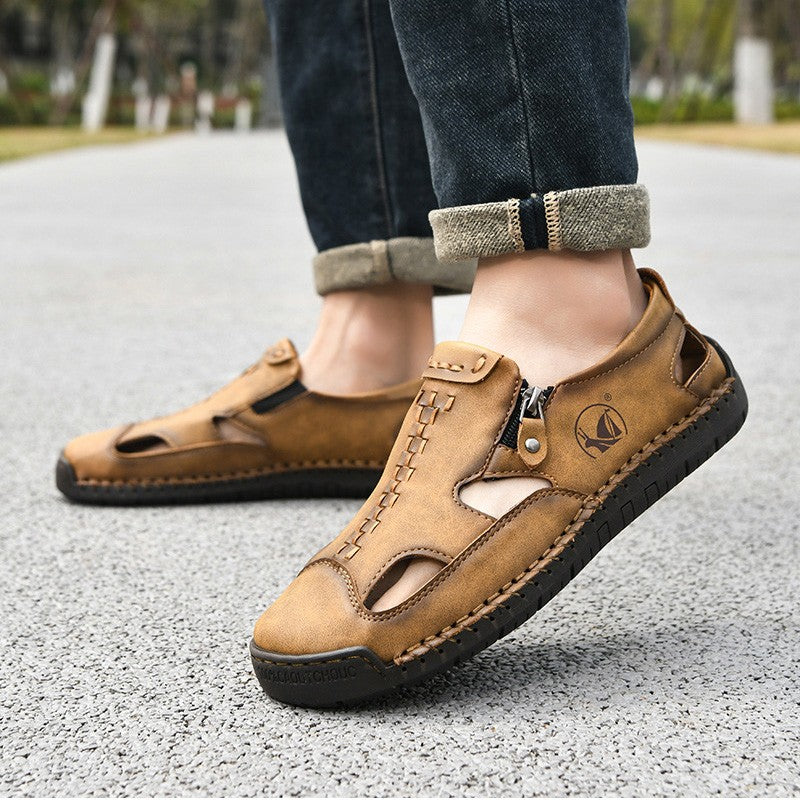 Hollow Fashion Breathable Casual Men's Leather Shoes(px84)